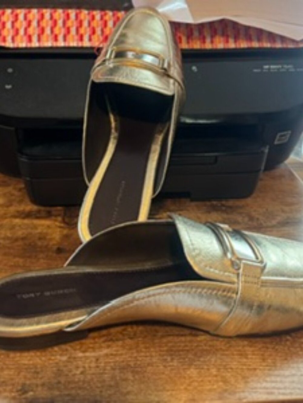 Tory Burch Gold Buckle Flats – Women's Size 10.5 – Like New
